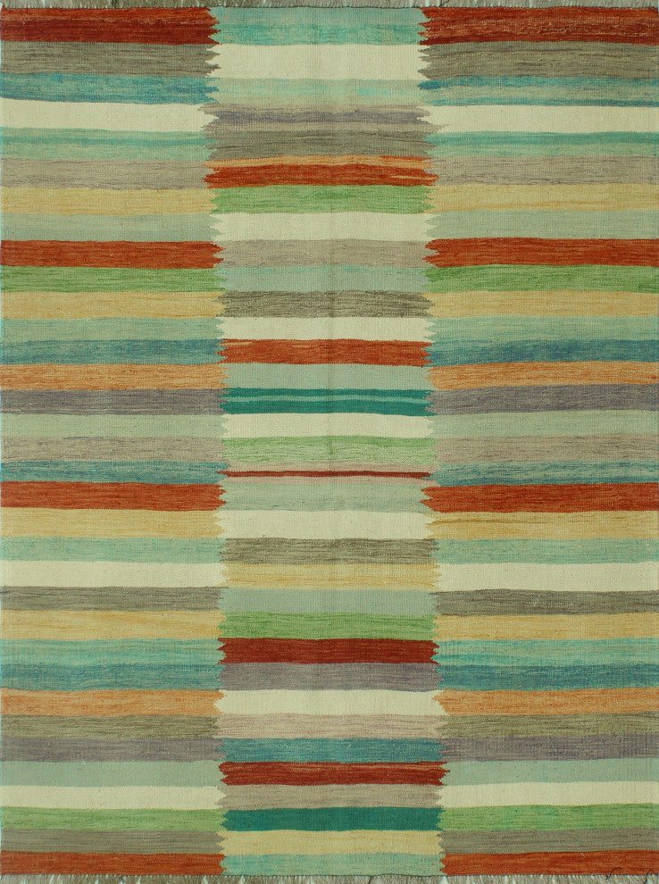 Winchester Kilim Usma Rust/Ivory Rug, 5'1x6'6