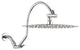 12" Rain Shower Head With 16" Adjustable Height & Distance Extension Arm, Chrome