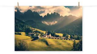 Sun Rays and Santa Maddalena Landscape Photo Loose Wall Art Prints, 24" X 36"