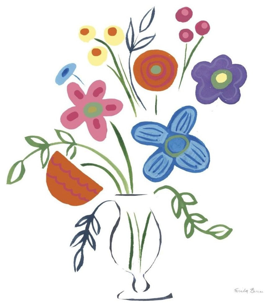 "Floral Medley IV" Digital Paper Print by Farida Zaman, 26"x26"