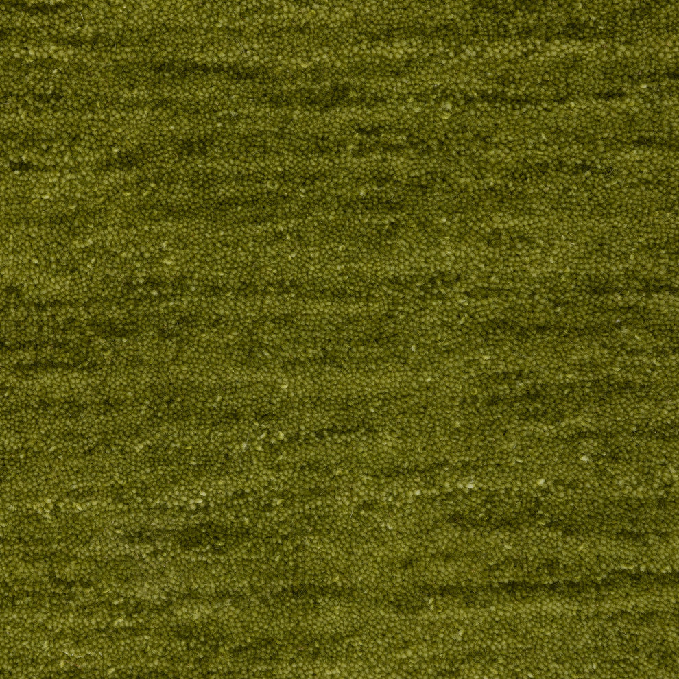 Apollo Heathered Solid Olive Green Hand-Made Wool Area Rug 5' x 8'