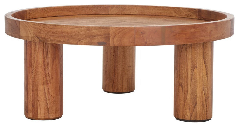 Safavieh Meek 3 Leg Round Coffee Table, Natural