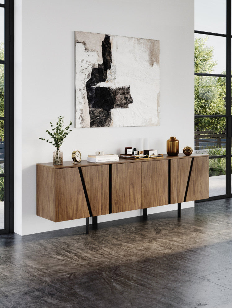 Modrest Mario Modern Walnut Veneer Buffet