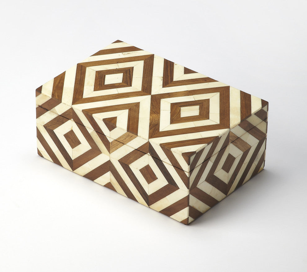 Butler Maya Wood and Bone Inlay Storage Box
