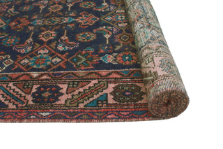 Fine Vintage Distressed Galip Red/Navy Runner, 3'5x13'7