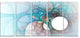 Fractal Angel Wings in Light Blue, Abstract Wall Art Canvas, 60"x28", 5 Panels