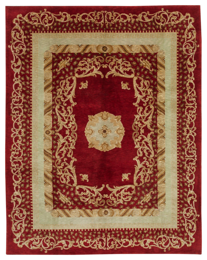 Rug N Carpet - Handmade Oriental 8' 2" x 10' 4" Pastel Oushak Area Rug