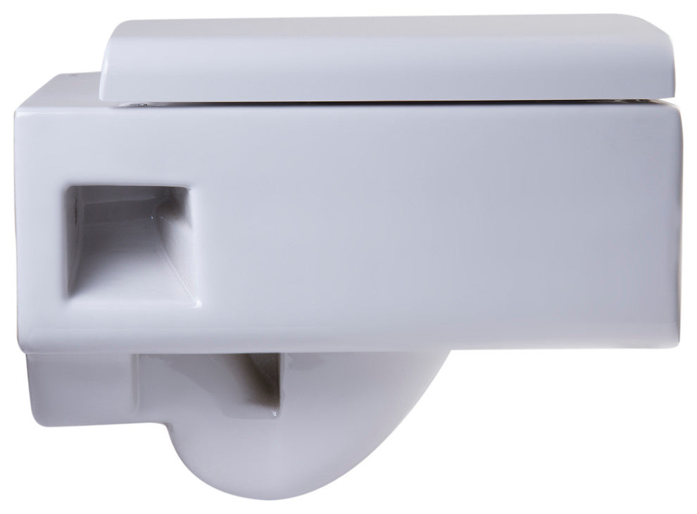 Square Modern Wall Mount Dual Flush Toilet Bowl