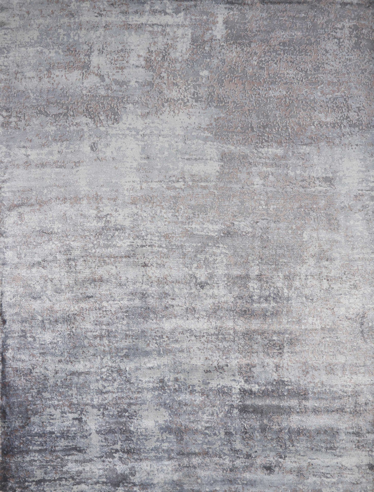 HomeRoots 3'x5' Slate Pulse Hand Loomed Abstract Brushstroke Indoor Area Rug