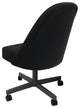 M-235 Swivel Metal Dining Caster Chair, Black Vinyl - Grey