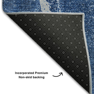 Premium Machine Washable Mayfield AMF524 Navy 9' x 12' Rug