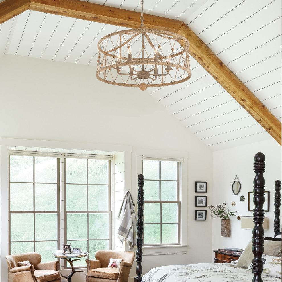 Brixton 6 Light Burnished Silver Chandelier