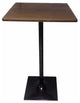 Dark Elm Square Bar Table With matte Black