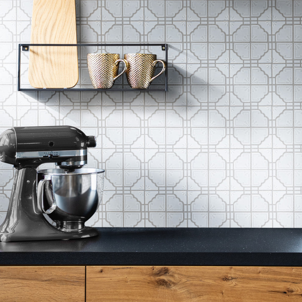 Hudson Moonbeam Porcelain Mosaic Floor and Wall Tile, Matte White