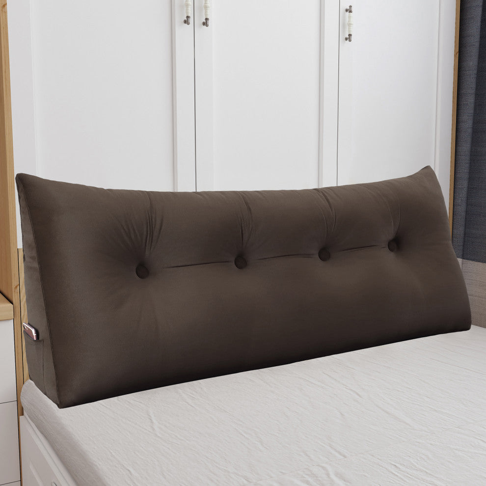 Large Reading Wedge Pillow Headboard, Bed Rest Triangular Bolster Backrest, 54x20x8