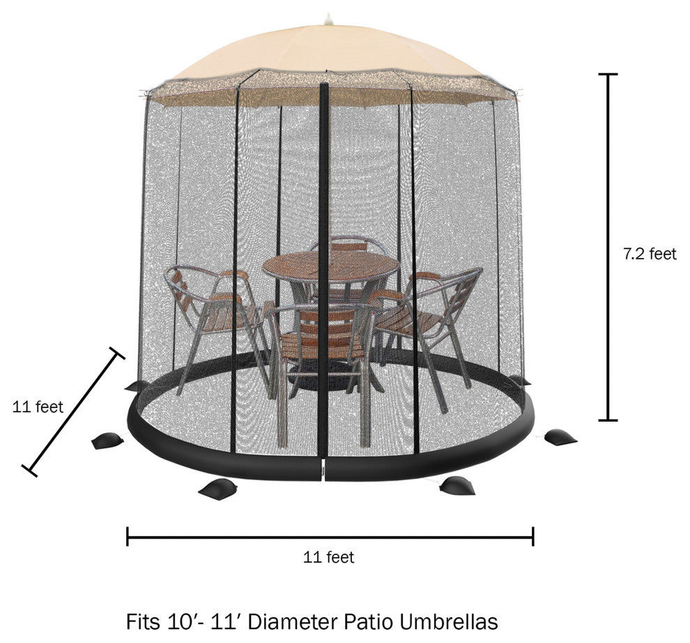 Patio Umbrella Mosquito Net Bug Screen to Keep Out Insects, 10-11ft