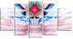Cosmic Horizons Apocalypse, Contemporary Wall Art Canvas, 60"x32", 5 Panels