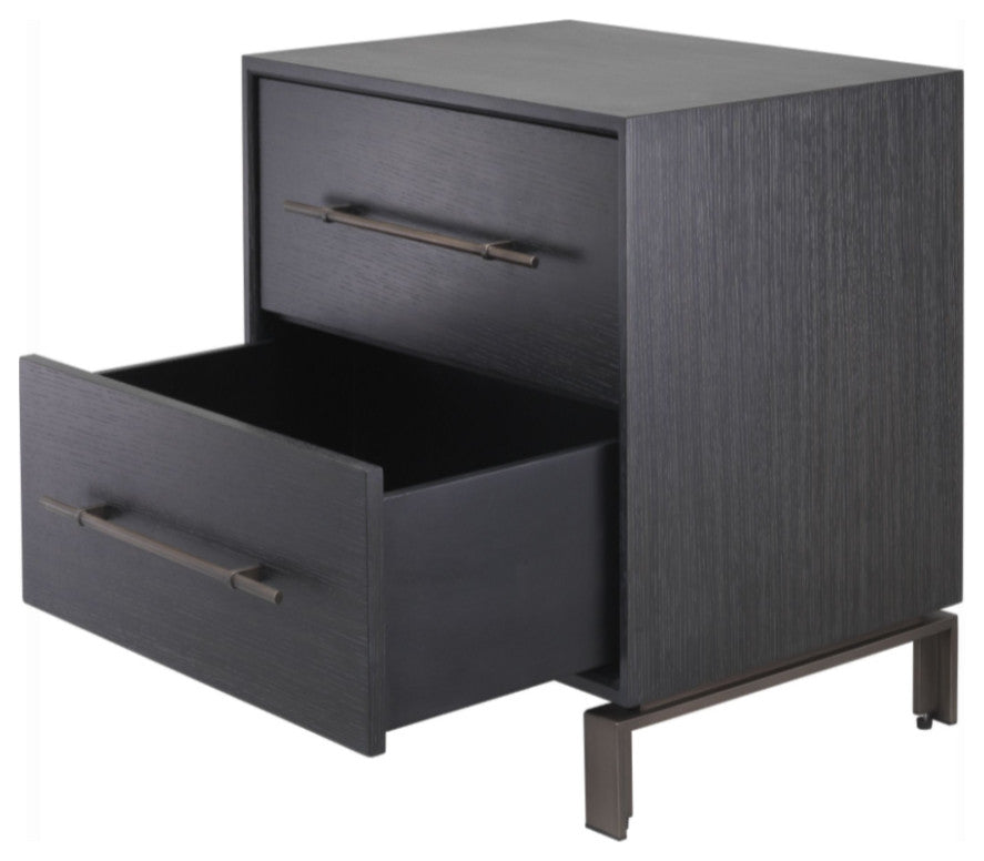 2 Drawer Gray Oak Nightstand | Eichholtz Canova