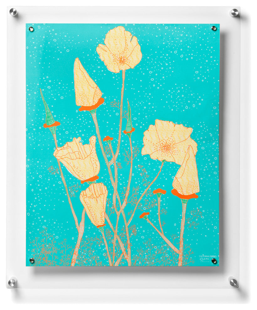 19x23" Single Clear Panel Acrylic Magnet Frame For 16x20" Art, Silver Hardware