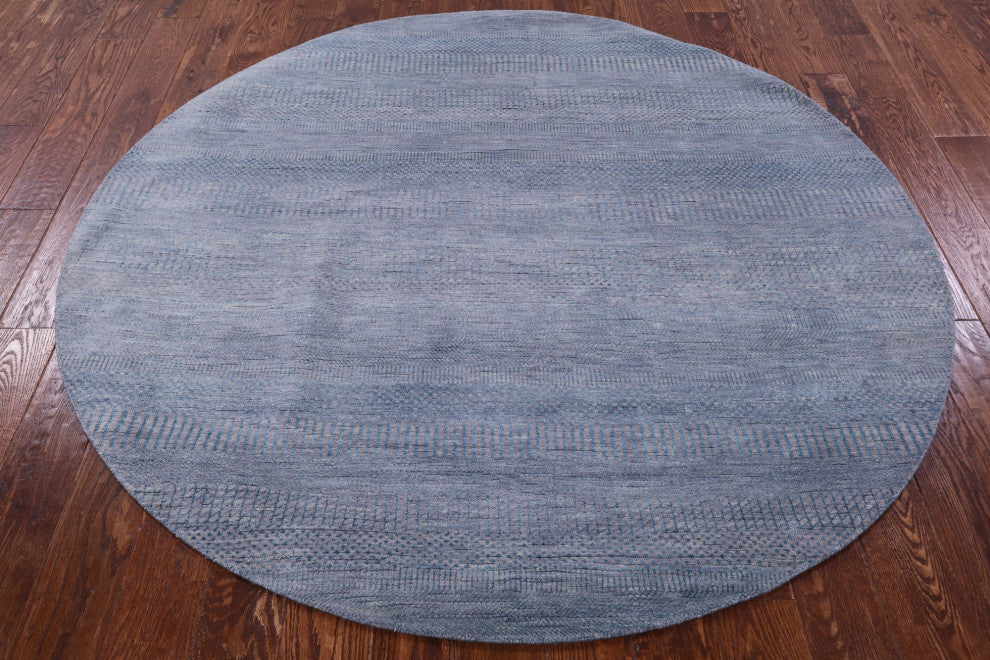 6' Round Savannah Grass Hand Knotted Wool and Silk Rug Q11468