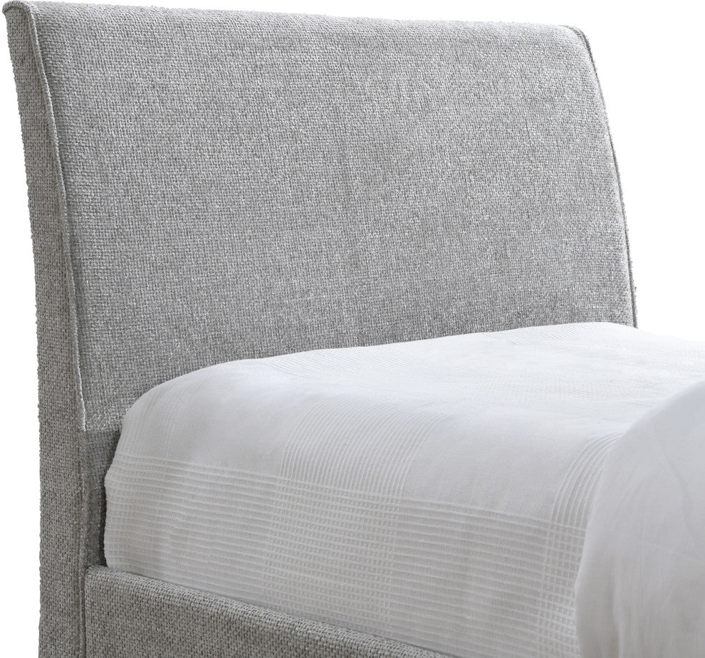 Myles Upholstered Trundle Bed, Gray, Twin, Chenille Fabric