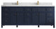 Sonoma 84 Double Sink Reeded Bath Vanity in Hale Navy Blue 2" Calacatta Laza