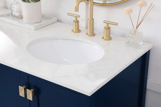 Blue 60" Double Sink Bathroom Vanity