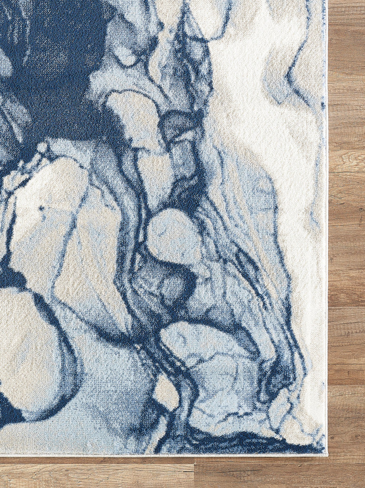 Abani Arto ART140A Abstract Liquid Marble Blue Area Rug
