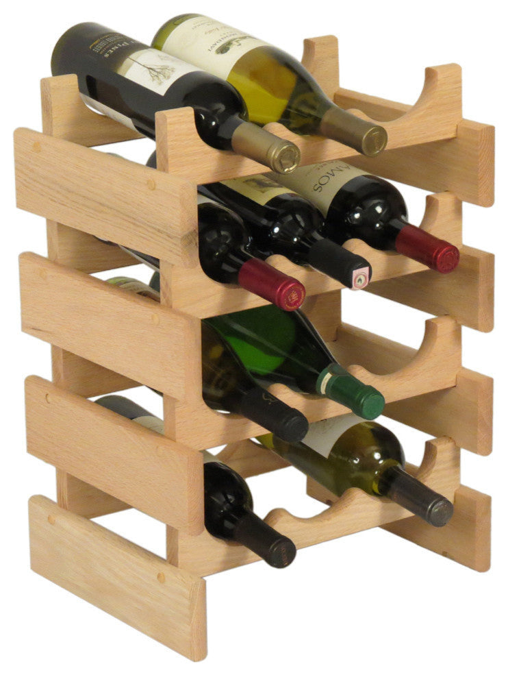 12 Bottle Dakota Wine Rack, Unfinished