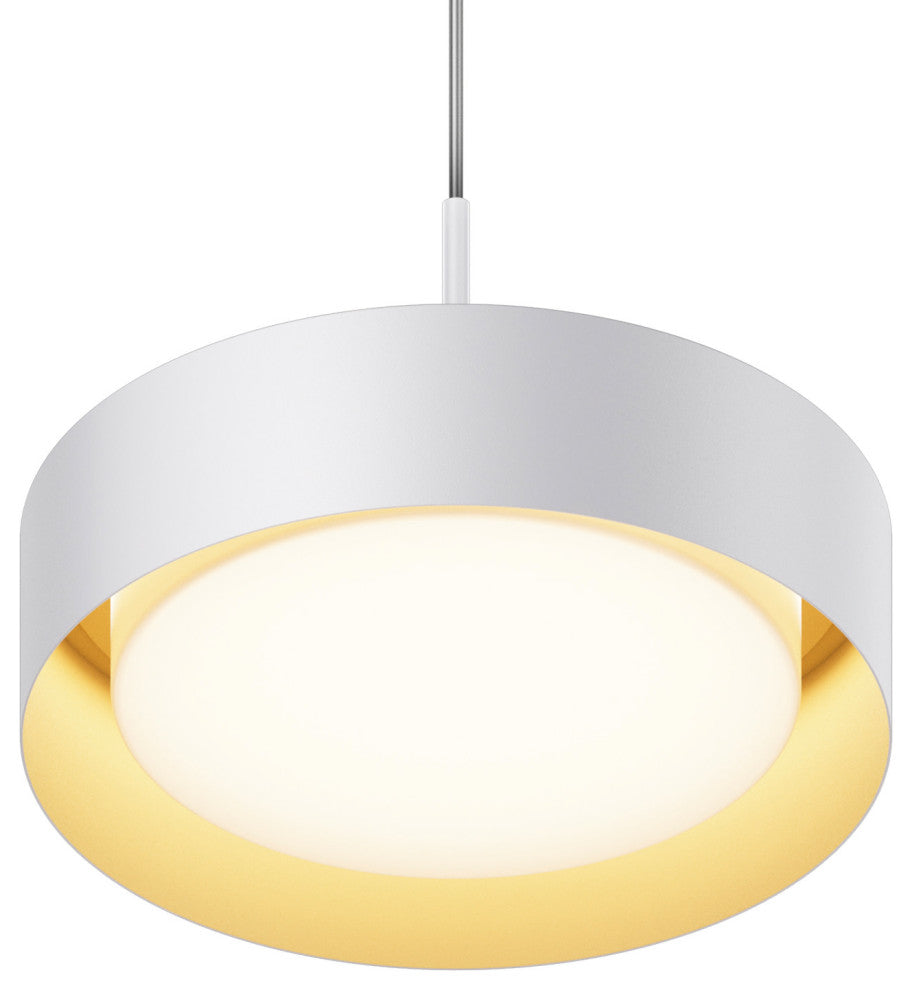 ET2 E51011 Echo 13"W LED Pendant - White / Gold