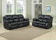 Ciabola Double Reclining Love Seat, Black Leather