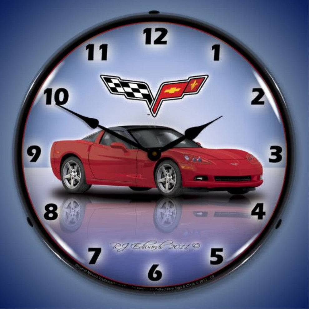 GMRE1112345 C6 Corvette Crystal Red Clock - Thumbnail 3