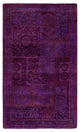Overdyed One-of-a-Kind Hand-Knotted Area Rug Purple, 3' 1" x 5' 1"
