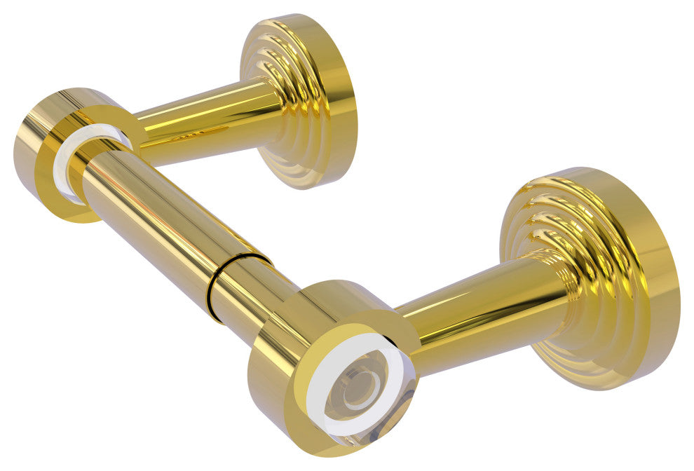 Pacific Beach Two Post Toilet Tissue Holder, Polished Brass