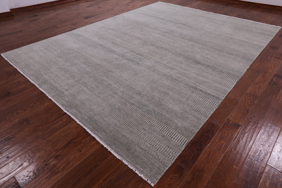 9' 1" X 12' 1" Savannah Gabbeh Wool and Silk Hand Knotted Rug Q6523
