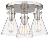 Innovations Newton Cone 3 18" Flush Mount Satin Nickel