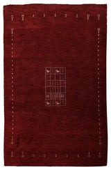 HAND KNOTTED LOOM WOOL ECO-FRIENDLY AREA RUGS - Rectangle, Red, Contemporary