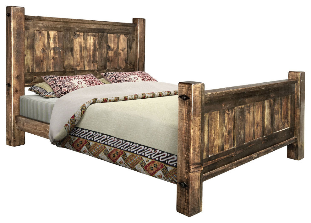 Big Sky Collection Rugged Sawn Panel Bed, Cal King, Provincial Stain