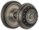 Classic Rosette Passage Meadows Knob, Antique Pewter