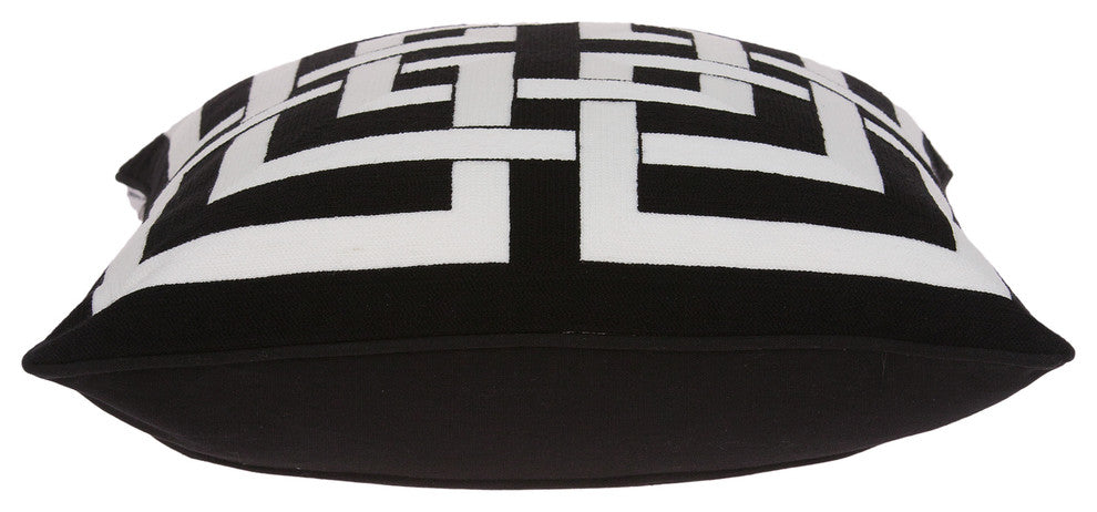 Abali Transitional Black and White Pillow Cover With Poly Insert
