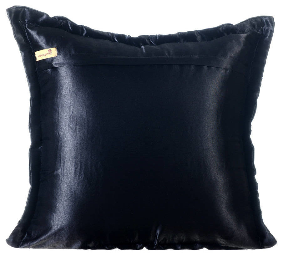 Black Decorative Pillow Covers 22"x22" Satin, Dreamy Black
