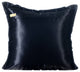 Black Decorative Pillow Covers 22"x22" Satin, Dreamy Black