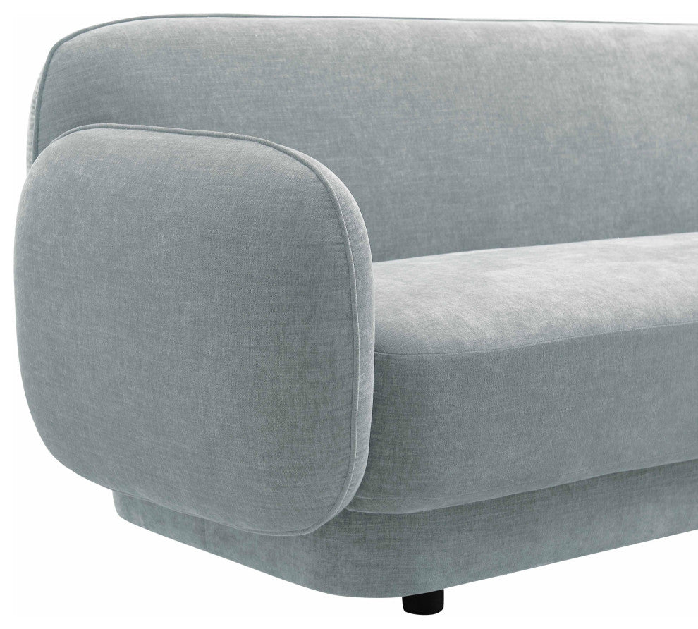Kandor Sea Blue Textured Velvet Sofa