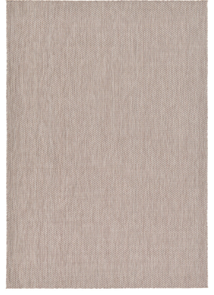Unique Loom Beige Solid Outdoor 6' 0 x 9' 0 Area Rug