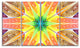 Yellow Glowing Fractal Texture, Abstract Canvas Art Print, 48"x28", 4 Panels