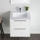 Vanity Alfred 31 With Integrated Solid Surface counter top, Matt White, Matt Bla
