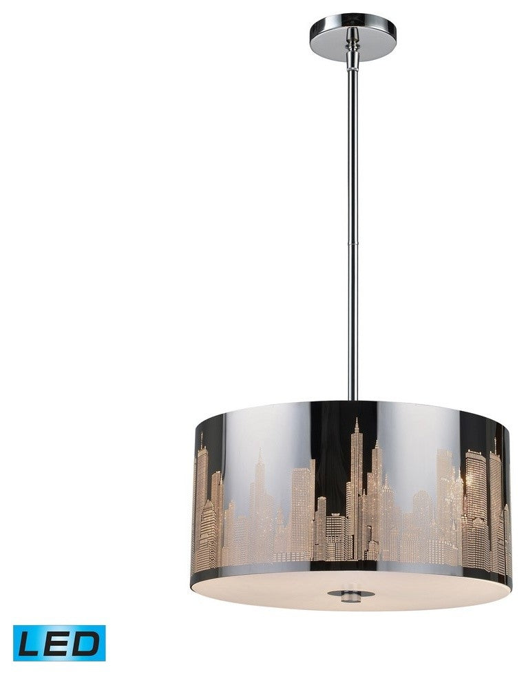 ELK Lighting Skyline 3-Light LED Pendant, Polished Stainless Steel