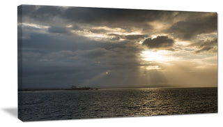 "Beautiful Cloudy Sunset at Australia Beach" Canvas Print32"x16"