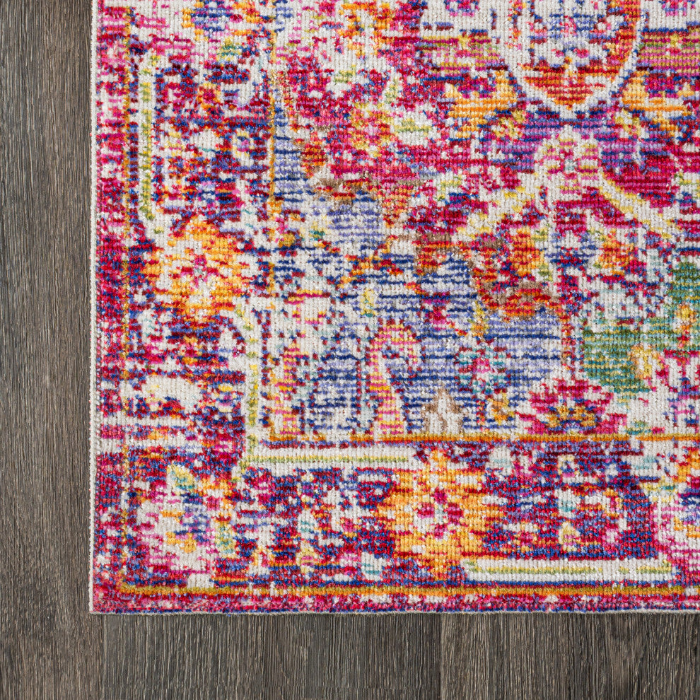 Flori Bohemian Medallion Area Rug, 2x8