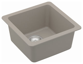 Karran Undermount Quartz Composite 17" Bar Single Bowl Sink, Concrete